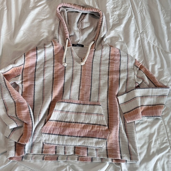 Ocean Drive Baja Stripped Beach Pullover Hoodie Oversized Size S - Picture 2 of 10